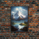 Mountains Wall Art, Lake Wall Print, Landscape Wall Art, Canvas Print, Wall Art, Vertical Art, Client Gift, Ranch House Decor, Office Prints