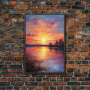 Sunset Wall Art, River Art Print, Landscape Wall Art, Nature Print, Canvas Print, Wall Art, Vertical Art, Going Away Gift, Over Bed Wall Art