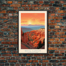 Bryce Canyon National Park Travel Poster Print, Canvas Print Wall Art, Utah Travel Art, Midcentury Modern Travel Decor