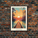 Congaree National Park South Carolina Travel Art, National Park Print, Minimalist Travel Art, Midcentury Modern Style Landscape Painting