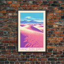 Great Sand Dunes National Park Travel Poster Art, Canvas Print Wall Art, Colorado Travel Art, Midcentury Modern Travel Decor, MCM Wall Art