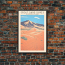 Great Sand Dunes National Park Travel Poster Art, Canvas Print Wall Art, Colorado Travel Art, Midcentury Modern Travel Decor, MCM Wall Art