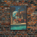 Pool Decor, Bar Decor, Outdoor Wall Decor, Canvas Print, Wall Hanging, Portrait Art, Apartment Wall Decor, First Home Gift, Trendy Wall Art