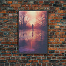 Nature Wall Art, River Decor, Silhouette, Canvas Print, Wall Hanging, Portrait Art, Modern Office Art, Camper Wall Decor, Appreciation Gift