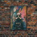 Gas Mask, Urban Wall Art, Graffiti, Canvas Print, Wall Hanging, Portrait Art, Bedroom Prints, Modern Home Decor, Dorm Room Art, RV Decor