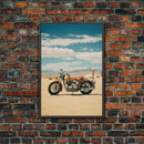 Motorcycle Wall Art, Man Cave Wall Art, Canvas Print, Wall Hanging, Portrait Art, Gift For Friend, Tiny House Decor, Home Decor Prints