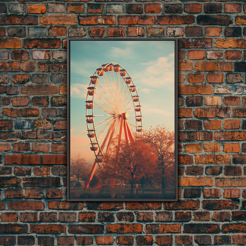 An Abandoned Ferris Wheel, Frames Canvas Print, Liminal Spaces, Abandoned Photography Wall Art Fine Art Print