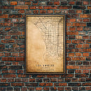 Los Angeles Vintage Map Print | Los Angeles Map | California Map Art | Los Angeles City Road Map Poster | Distressed / Retro LA Street Art