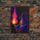Angry Old Wizard Fire Scepter Gamer Fine Art Print, Wall Decor, Wall Poster, Wall Art Print
