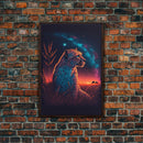 Cheetah Art Print, Framed Canvas Print, Leopard Art, Leopard Print, Retro Synthwave Art, Cheetah Wall Art, Cheetah Painting