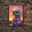 Shih Tzu Wall Print, Dog Wall Art, Dog Sunglasses, Dog In Pink Tracksuit, Funny Art, Framed Wall Art, Framed Canvas, Wall Print, Wall Canvas