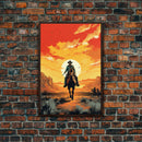 The Gun Fighter, Wild West Cowboy Art, Framed Canvas Print, Western Poster, Wild West Wall Art