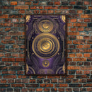 Midcentury Modern Wall art, Framed Canvas Print, Art Deco, Patterns art, Ornament art, Purple & gold art, Original painting, Bright colors