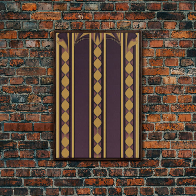 Art Deco Pattern Wall art, Framed Canvas Print, Art Deco, Canvas Wall art, Purple & gold art, Canvas wall art, Abstract art, Geometric art