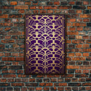 Midcentury Modern Wall art - Framed Canvas Print - Art Deco-  Office decor - Purple & gold art - Ornament art - Abstract art - Geometric art