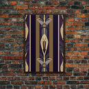 Midcentury Modern Wall art - Framed Canvas Print - Art Deco-  Office decor - Purple & gold art - Ornament art - Abstract art - Geometric art