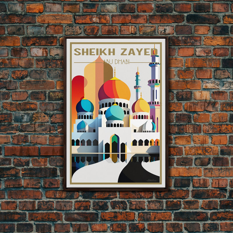 Abu Dhabi Wall Art, Sheikh Zayed Mosque, United Arab Emirates Poster, Travel Wall Print, Travel Poster, Travel Wall Art, Canvas Wall Print