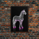 White Horse Wall Decor, Line Art,  Animal Wall Art, 3D Wall Art, Minimalist Print, Wall Decor, Canvas Print, Wall Art, Framed Canvas
