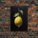 Lemon Wall Art, Food Wall Decor, Kitchen Wall Art, Fruit Art, Minimalist Wall Art, Wall Decor, Canvas Print, Wall Art, Framed Canvas