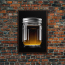 Mason Jar Wall Art, Kitchen Wall Decor, Jar Art, Minimalist Art, Wall Decor, Canvas Art, Wall Art, Framed Canvas Wall Decor