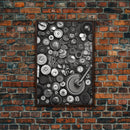 Buttons Wall Decor, Sewing Room, Craft Room, Black And White, Minimalist Print, Wall Decor, Canvas Print, Wall Art, Framed Canvas