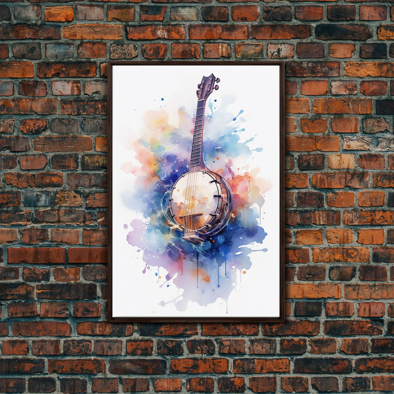 Banjo Gift, Banjo Wall Art Canvas Print, Country Music Art, Guitar Art, Banjo Poster Print, Banjo Gifts, Musical Art, Southern Music Decor