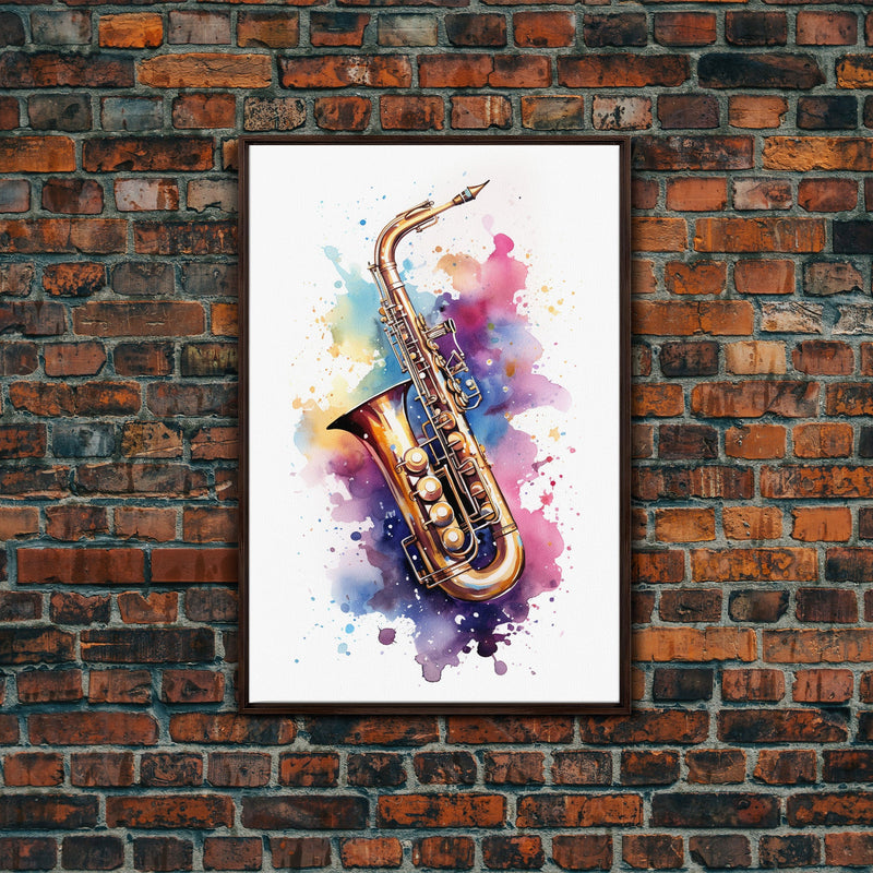 Bassett Horn Wall Art, Brass Instruments, Framed Canvas Print, Marching Band Gift, Musician Gift, Graduation Gift, Music Poster