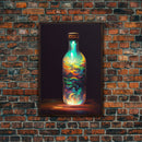 Miniature world in a bottle canvas print, high fantasy wall art, magical wall art, ready to hang wall art
