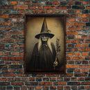 Witch Halloween, Scary Wall Art, Witch Art Print, Dark Art Print, Occult Art, Canvas Print, Wall Art, Vertical Print, Home Decor, Wall Decor