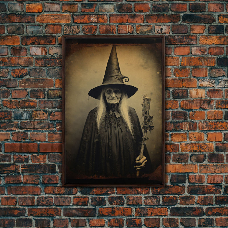 Witch Halloween, Scary Wall Art, Witch Art Print, Dark Art Print, Occult Art, Canvas Print, Wall Art, Vertical Print, Home Decor, Wall Decor