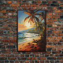Sunrise Wall Art, Beach Wall Print, Tropical Wall Art, Canvas Print, Wall Art, Vertical Print, Beach House Wall Decor, Bedroom Prints
