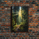 Forest Wall Print, Trees Art Print, Sunset Canvas Print, Wall Art, Vertical Art, Landscape Print, Gift For Boss, College Dorm Decor