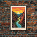 Black Canyon Of The Gunnison National Park, Framed Wall Art Canvas Print, Travel Poster, Colorado Travel Art, Roadtrip Decor, Cool Art
