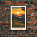 Shenandoah National Park Virginia Travel Art, National Park Print, Minimalist Travel Art, Midcentury Modern Style Landscape Painting