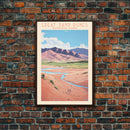 Great Sand Dunes National Park Colorado Travel Art, National Park Print, Minimalist Travel Art, Midcentury Modern Style Landscape Painting