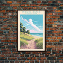 Indiana Dunes National Park Travel Poster Art, Canvas Print Wall Art, Indiana Travel Art, Midcentury Modern Travel Decor, Wall Art