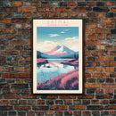 Katmai National Park Alaska Travel Art, National Park Print, Minimalist Travel Art, Midcentury Modern Style Landscape Painting