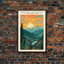 North Cascades National Park Washington Travel Art, National Park Print, Minimalist Travel Art, Midcentury Modern Style Landscape Painting