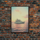 Yacht, Nautical Wall Decor, Canvas Print, Wall Hanging, Portrait Art, Ocean Wall Art, Coastal Wall Art, College Dorm Decor, Office Prints