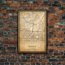 Denver map print poster canvas, Colorado map print poster canvas, Denver city map print poster canvas, framed road map art, office decor