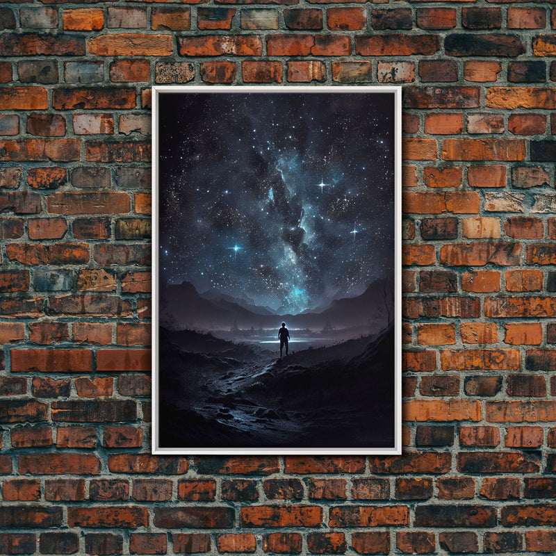 Wishing upon a star, constellation art, framed canvas print, framed wall art