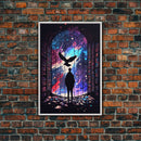 here in my garage, knowledge, retro style library art, framed canvas print