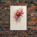 Vintage Style Framed Canvas Art, Vintage Floral Print, Vintage White Roses Painting, Still Life Botanical Farmhouse print, Red Flower Art