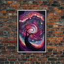 Whimsical and Mysterious Art, Framed Canvas Print, Wisteria Tree, Psychedelic / Trippy Painting