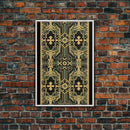 Art Deco Pattern Wall art, Framed Canvas Print, Art Deco, Gold & green art, Framed painting, Black colors, Wonderful art, 1920s Style Art