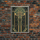 Midcentury Modern Wall art | Framed Canvas Print | Art Deco | Gold & green art | Beautiful art | Wall art | Office decor | Abstract art