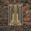 Art Deco Pattern Wall art - Framed Canvas Print - Art Deco - Gold & black art - Wonderful art - Lines art - Geometric art - Office wall art
