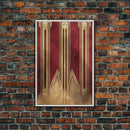 Art Deco Pattern Wall art - Framed Canvas Print - Art Deco - Abstract art - Gold & red art - Lines art - Living room art - Office decor