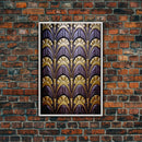 Midcentury Modern Wall art, Framed Canvas Print, Art Deco, Canvas Wall art, Purple colors art, 1930s Style Art, guest room decor, Wall art