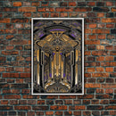 Midcentury Modern Wall art - Framed Canvas Print - Art Deco - Canvas Wall art - Gold & purple art - Retro art - 1930s Style Art - Wall art